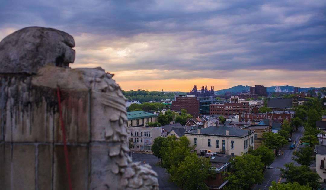 Bethlehem, PA at dusk