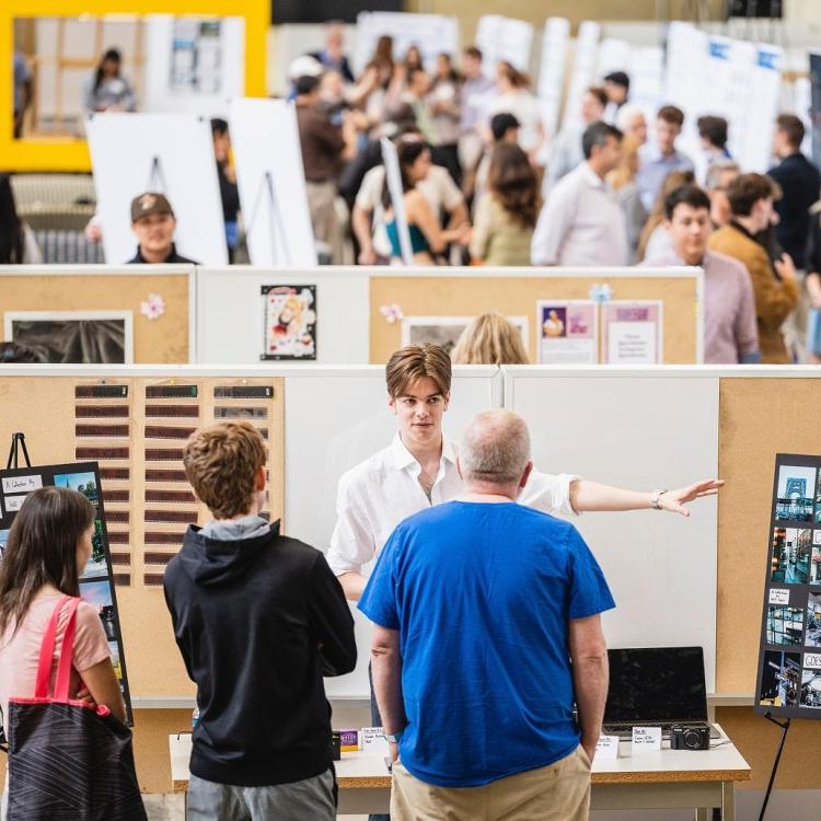 Group talking at a conference