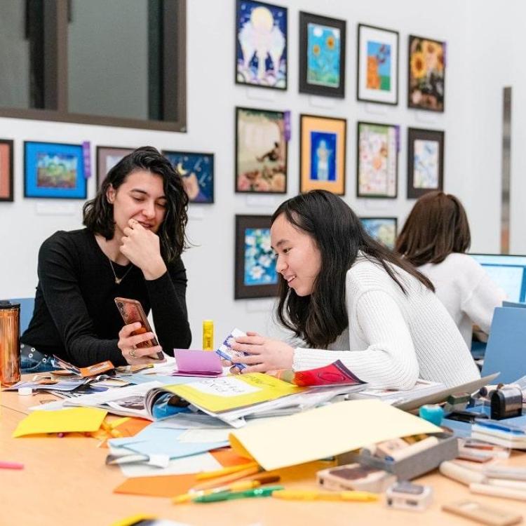 People in an art gallery