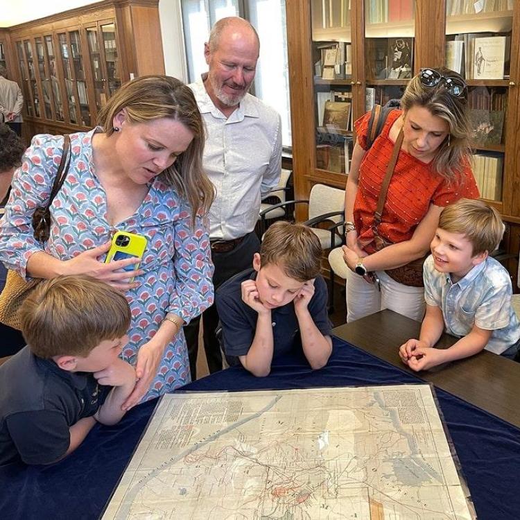 Students in a library