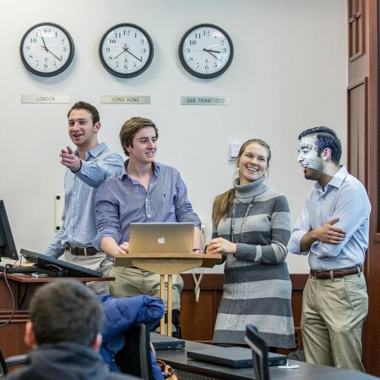 Presenters in a classroom