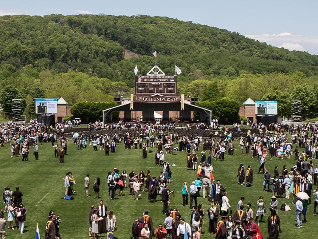 View of football field after Commencement