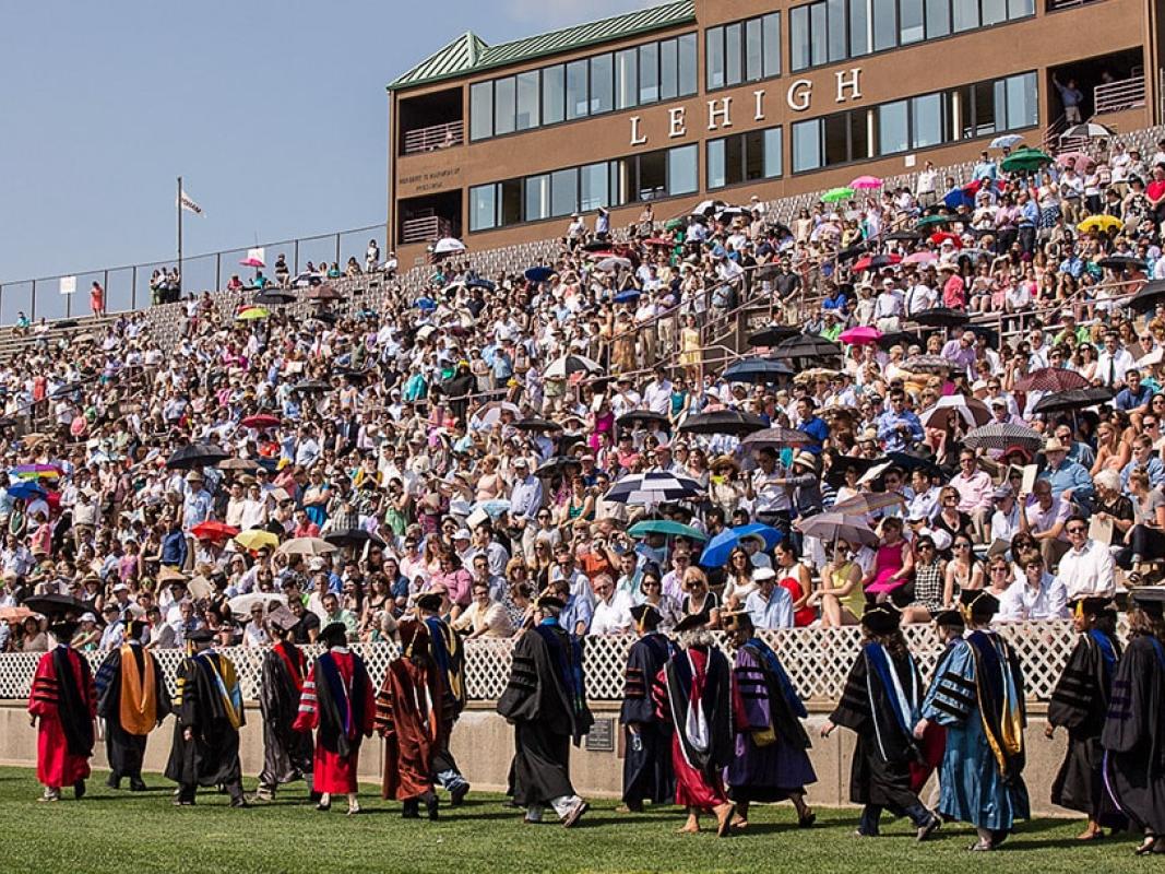 Faculty lining up at Commencement