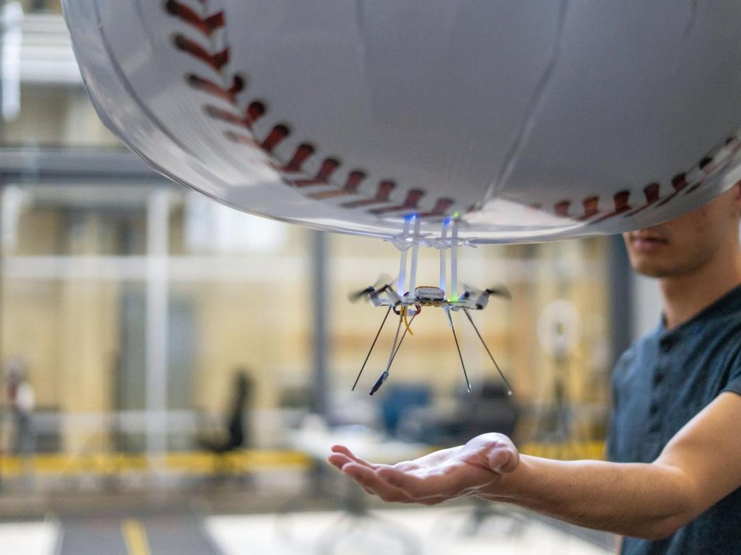 Student with a drone