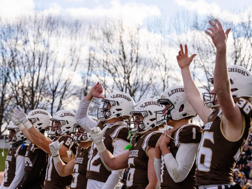 Football players lined up on the field