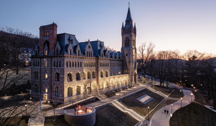 Dusk side view of the Clayton UC